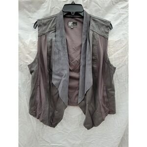 NWOT Kut from Kloth XXL Drape Front Vest Vegan Leather 122695